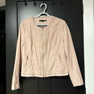 🎉 Ness Blush Pink Faux Leather Jacket
